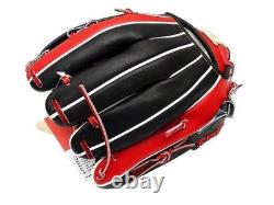 Gant d'Infield V en cuir de steer HI-GOLD Japon 11,5 pouces Noir/Rouge