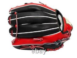 Gant d'Infield V en cuir de steer HI-GOLD Japon 11,5 pouces Noir/Rouge