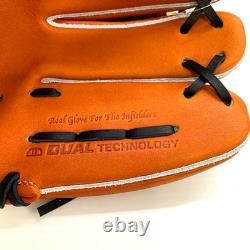Gant d'infield Wilson Staff DUAL 11,75 RHT orange, fabriqué au Japon, cuir Pro Stock