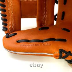 Gant d'infield Wilson Staff DUAL 11,75 RHT orange, fabriqué au Japon, cuir Pro Stock