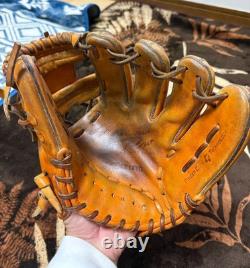 Gant d’infield de baseball Mizuno Pro pour droitier, d’occasion, marron, gants professionnels