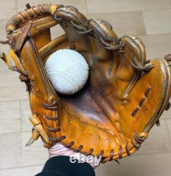 Gant d’infield de baseball Mizuno Pro pour droitier, d’occasion, marron, gants professionnels