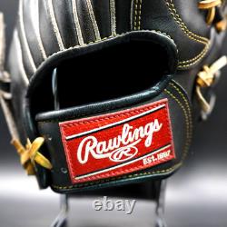 Gant d’infielder Rawlings Pro Preferred 11,5 RHT en cuir de kip noir, fabriqué au Japon