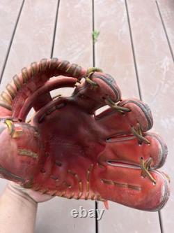 Gant de Hardball Wilson Pro en cuir rouge, infield, toutes positions, en bon état