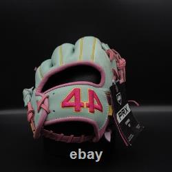 Gant de baseball 44 Pro PRX Elite 11,5 po pour l’infield, bleu clair/rose/jaune, en cuir de kip