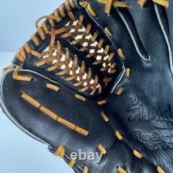 Gant de baseball DDP Rawlings Pro Model USA pour joueur de champ intérieur, main droite, noir, RG-6TI, vintage Japon