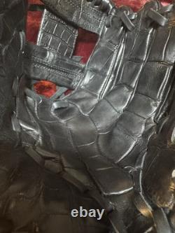 Gant de baseball Glovesmith Pro Gator 11,5 en cuir d'alligator 100 % véritable RHT INF