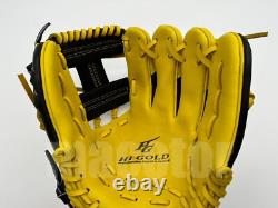 Gant de baseball Infield Japan Hi-Gold Pro Commande 11.5 pouces Jaune Noir H-Web RHT Gant de baseball Infield Japan Hi-Gold Pro Commande 11.5 pouces Jaune Noir H-Web RHT