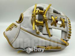 Gant de baseball Infield Japan Hi-Gold Pro Order 11.5 pouces Blanc Or H-Web RHT Neuf