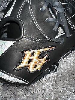 Gant de baseball Japan Hi-Gold Pro Order 11.5 pour l'intérieur en noir brillant argenté RHT