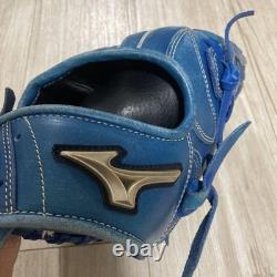 Gant de baseball Mizuno Global Elite bleu pour infield, balle en caoutchouc souple utilisée