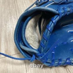 Gant de baseball Mizuno Global Elite bleu pour infield, balle en caoutchouc souple utilisée