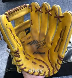 Gant de baseball Mizuno Pro 11,5 pouces pour l'intérieur droit jaune 1AJGR16023 Japon