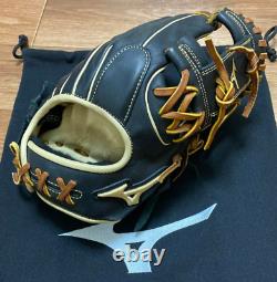 Gant de baseball Mizuno Pro 11,75 pouces pour joueur d'intérieur, main droite, noir, modèle MLB fait main