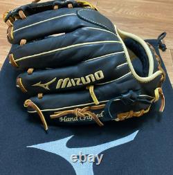 Gant de baseball Mizuno Pro 11,75 pouces pour joueur d'intérieur, main droite, noir, modèle MLB fait main