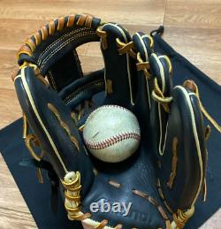 Gant de baseball Mizuno Pro 11,75 pouces pour joueur d'intérieur, main droite, noir, modèle MLB fait main