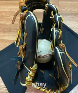 Gant de baseball Mizuno Pro 11,75 pouces pour joueur d'intérieur, main droite, noir, modèle MLB fait main