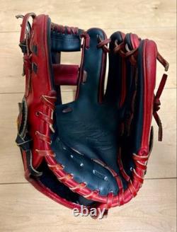 Gant de baseball Mizuno Pro Custom Infield Modèle Yuto Sakamoto Droit Noir Rouge Usagé