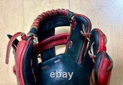 Gant de baseball Mizuno Pro Custom Infield Modèle Yuto Sakamoto Droit Noir Rouge Usagé