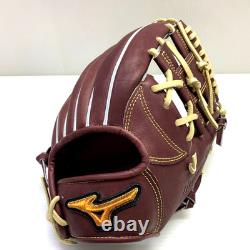 Gant de baseball Mizuno Pro HAGA JAPAN 11,5 po pour intérieur RHT Crest Hide Wisdom Brown