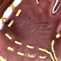 Gant de baseball Mizuno Pro HAGA JAPAN 11,5 po pour intérieur RHT Crest Hide Wisdom Brown
