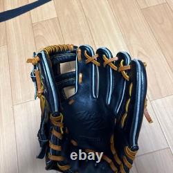 Gant de baseball Mizuno Pro HAGA Japon pour joueur de champ intérieur, 11 pouces, droitier, noir, balle dure, d’occasion
