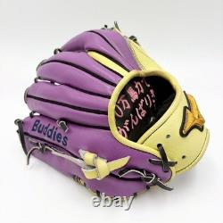 Gant de baseball Mizuno Pro d’occasion 11,5 pouces pour champ intérieur, droitier, bleu, commande personnalisée HAGA Japon
