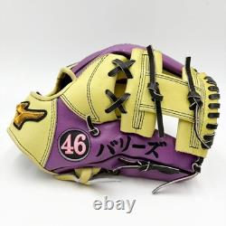 Gant de baseball Mizuno Pro d’occasion 11,5 pouces pour champ intérieur, droitier, bleu, commande personnalisée HAGA Japon