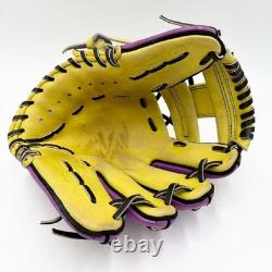 Gant de baseball Mizuno Pro d’occasion 11,5 pouces pour champ intérieur, droitier, bleu, commande personnalisée HAGA Japon