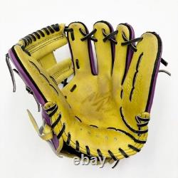 Gant de baseball Mizuno Pro d’occasion 11,5 pouces pour champ intérieur, droitier, bleu, commande personnalisée HAGA Japon