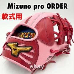Gant de baseball Mizuno Pro d'occasion 11,5 pouces pour l'infield, rose, commande personnalisée HAGA Japon