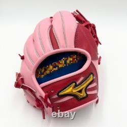Gant de baseball Mizuno Pro d'occasion 11,5 pouces pour l'infield, rose, commande personnalisée HAGA Japon