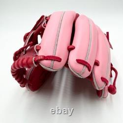 Gant de baseball Mizuno Pro d'occasion 11,5 pouces pour l'infield, rose, commande personnalisée HAGA Japon
