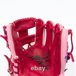 Gant de baseball Mizuno Pro d'occasion 11,5 pouces pour l'infield, rose, commande personnalisée HAGA Japon