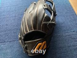 Gant de baseball Mizuno Pro en cuir ouvert pour adulte, infield, noir Gant de baseball Mizuno Pro en cuir ouvert pour adulte, infield, noir