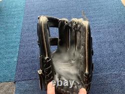 Gant de baseball Mizuno Pro en cuir ouvert pour adulte, infield, noir