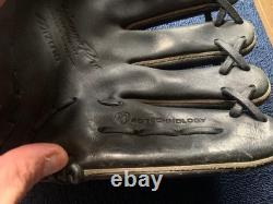 Gant de baseball Mizuno Pro en cuir ouvert pour adulte, infield, noir