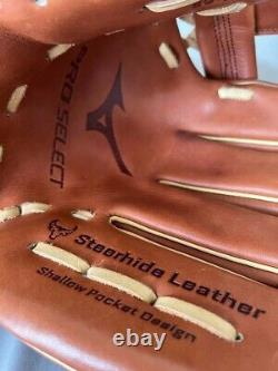 Gant de baseball Mizuno USA Pro Select en cuir de vachette de 11,75 pouces pour joueur de champ intérieur.