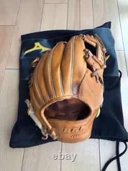 Gant de baseball Mizuno pro 11,5 pouces infield modèle Sakamoto en cuir KIP orange d'occasion