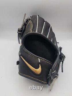 Gant de baseball Nike Shado Pro Black Gold 12.5 NEUF avec étiquettes (NWT) Marque NEUVE Main gauche (LHT) pour l'intérieur du terrain