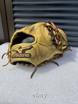 Gant de baseball Rare Mizuno Pro Hardball Infielder Modèle Hitoshi Broderie en Or