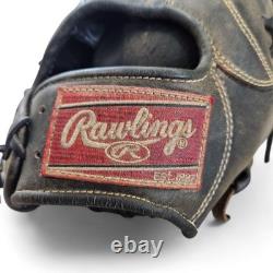 Gant de baseball Rawlings HOH Hardball pour joueur de champ intérieur, droitier, en cuir, rare, d’occasion