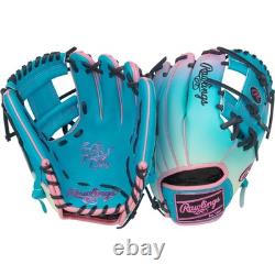 Gant de baseball Rawlings Heart Hide de 11,5 pouces pour joueur de champ intérieur, main droite, panier Pro I, bleu sarcelle et rose
