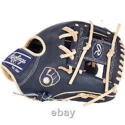 Gant de baseball Rawlings Heart of the Hide MLB Milwaukee Brewers 11,5 pouces pour infield