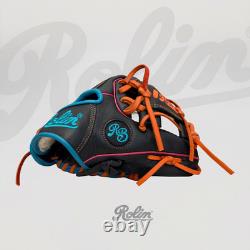 Gant de baseball Rolin WR-437-2 EXPT 11.5 Infield en cuir de bovin aqua orange RHT