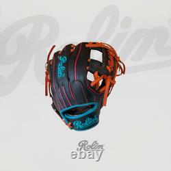 Gant de baseball Rolin WR-437-2 EXPT 11.5 Infield en cuir de bovin aqua orange RHT
