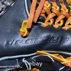 Gant de baseball SSK Pro Edge pour joueur de champ intérieur en cuir noir/beige, fabriqué au Japon, d’occasion