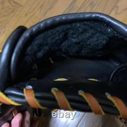 Gant de baseball SSK Pro Edge pour joueur de champ intérieur en cuir noir/beige, fabriqué au Japon, d’occasion