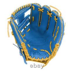 Gant de baseball Wilson A2000 1786 11.5 pouces pour infield bleu ciel jaune main droite