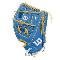 Gant de baseball Wilson A2000 1786 11.5 pouces pour infield bleu ciel jaune main droite